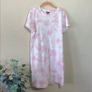 Vince Camuto Pink Tie Dye T-Shirt Dress Terry Knit Casual Women’s Medium
